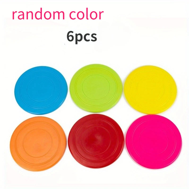 Assorted Dog Flying Disc Interactive Training Pet Toys Durable Safe Zpaxo random color-6pcs