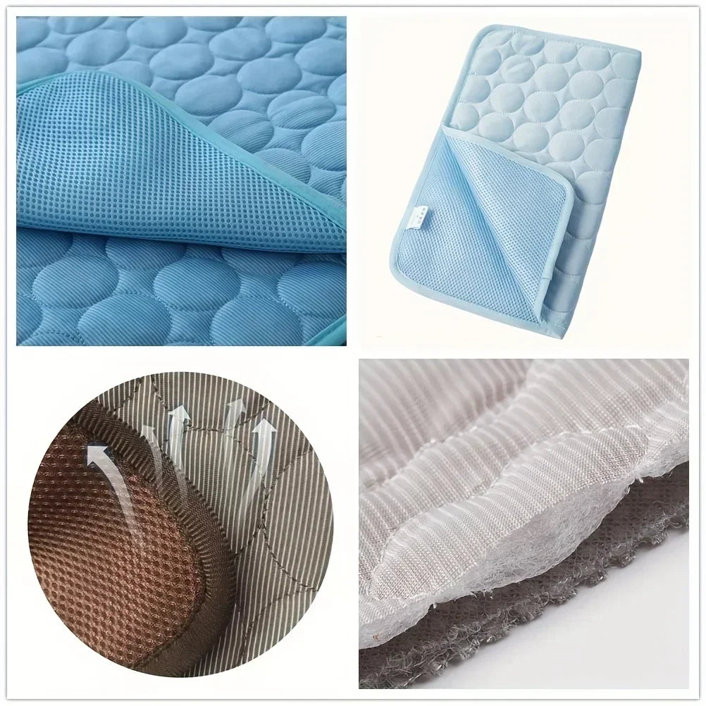 Summer Ice Silk Cooling Pet Mat – Dog & Cat Cushion Bed Pet Cooling Mat Zpaxo