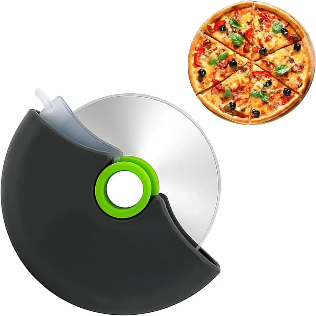 1pc Pizza Cutter Wheel with Protective Blade Cover Premium Stainless Steel Pizza Slicer for Pizza, Bread, Pastry, Waffle Zpaxo 1pc
