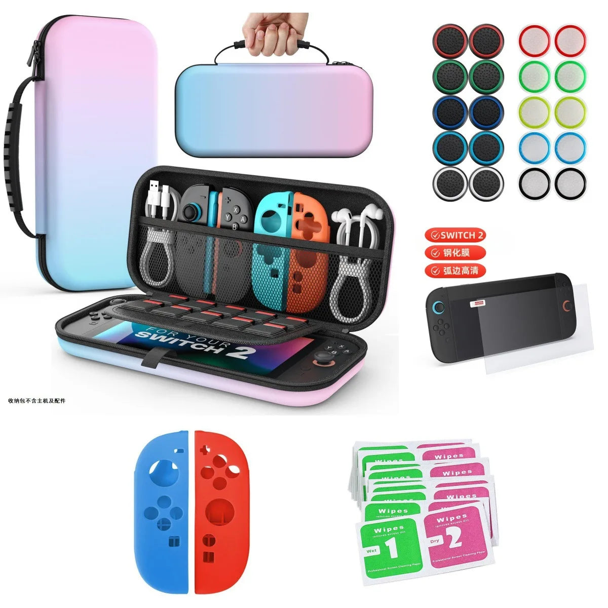 Storage Bag For Nintendo Switch Console Carrying Case For Switch OLED with 20 Games Cartridges Protective Hard Shell Storage Bag Zpaxo MULTI