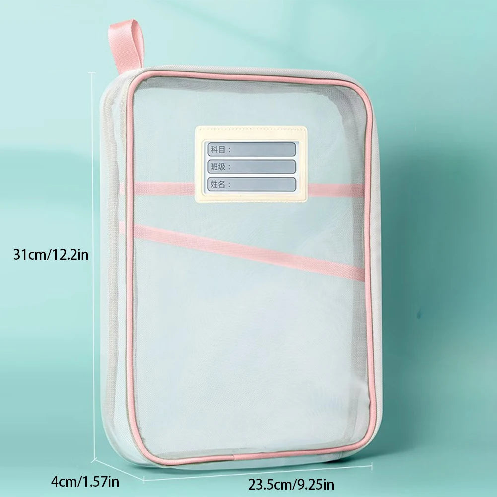 A4 Zipper Stationery Bag – Nylon Book Organizer for Students
