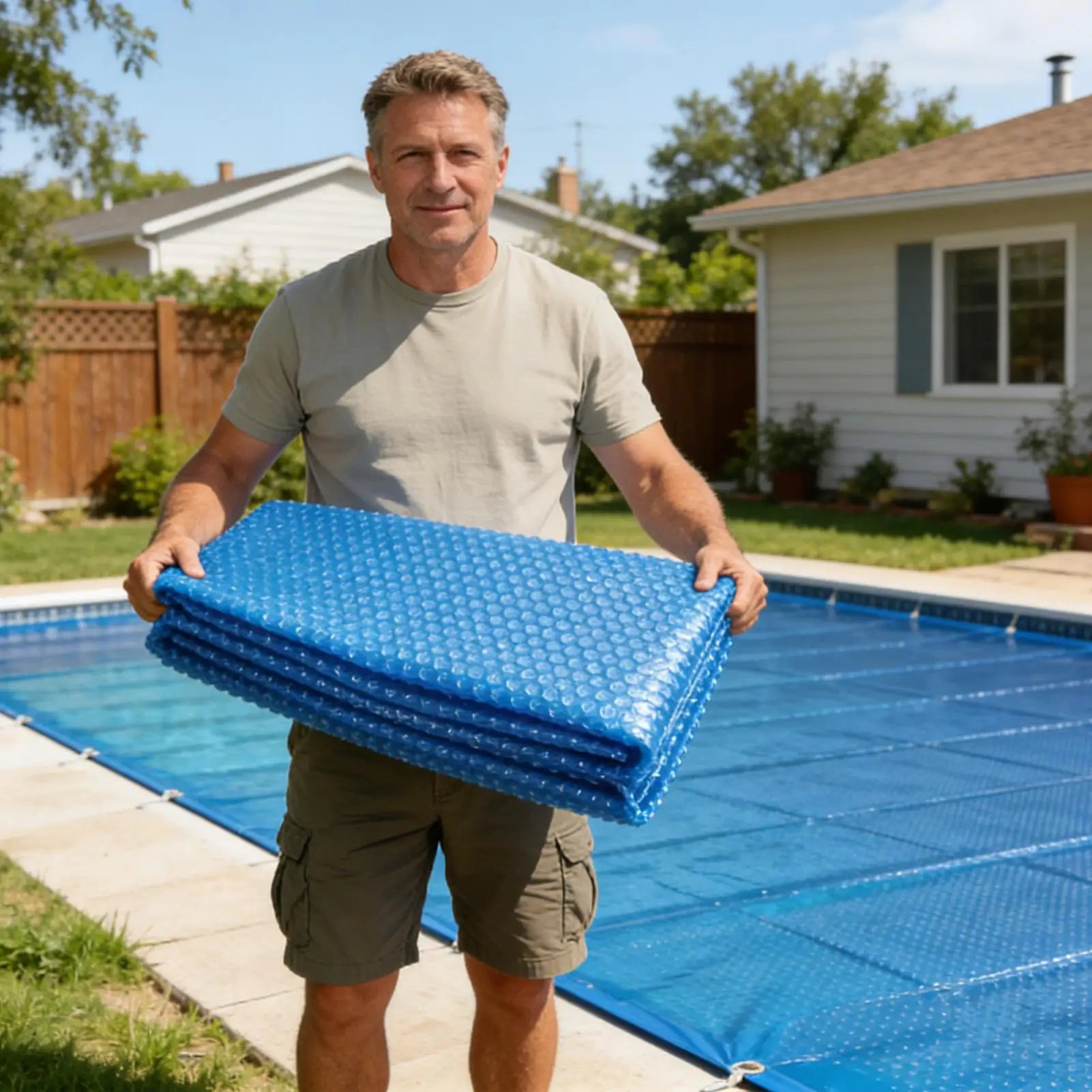 Thermal Solar Pool Cover Heavy Duty PE Blanket Swimming Anti UV