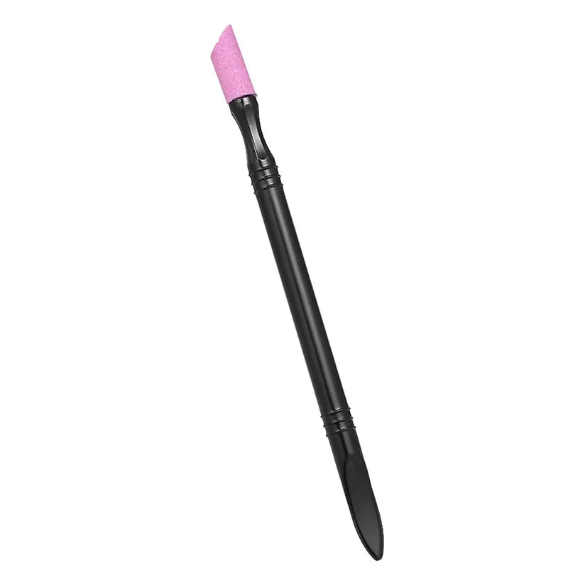 2 Ways Scrub Stone Nail Files Buffer Manicure Stick Grinding Rod Zpaxo Black