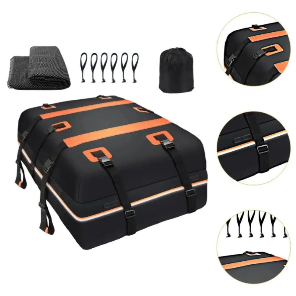 Waterproof PVC Car Roof Bag 15 Cubic Feet Heavy Duty Rooftop Cargo Zpaxo
