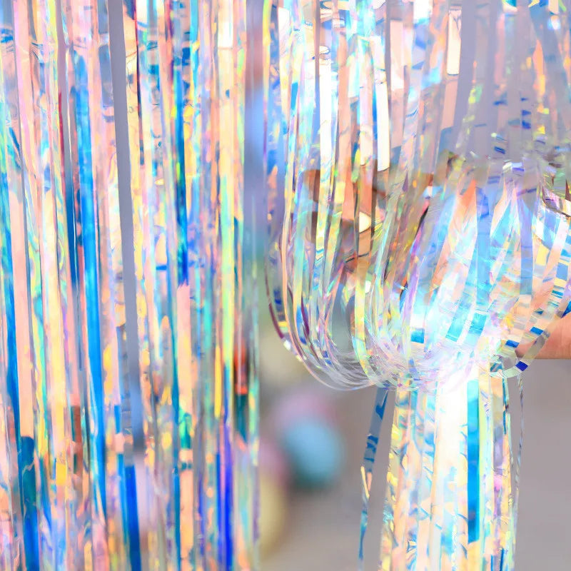 Gorgeous Backdrop Curtains Tinsel Fringe Foil Curtain Unicorn