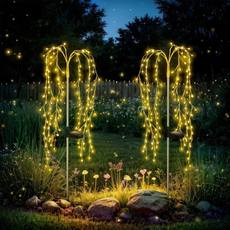 Weeping Willow Solar Garden Light Outdoor Christmas Decoration Design Zpaxo 100LED -Warm China Mainland
