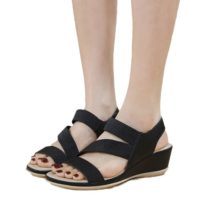 European American 2026 Summer Outdoor Casual Elastic Simple Wedge Zpaxo