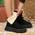 2025 New Women Ankle Boots Korean Style Warm Cotton Shoes for Women Thickened Fluff Outdoor Shoes Thick Bottom Snow Boots Women Zpaxo black 35