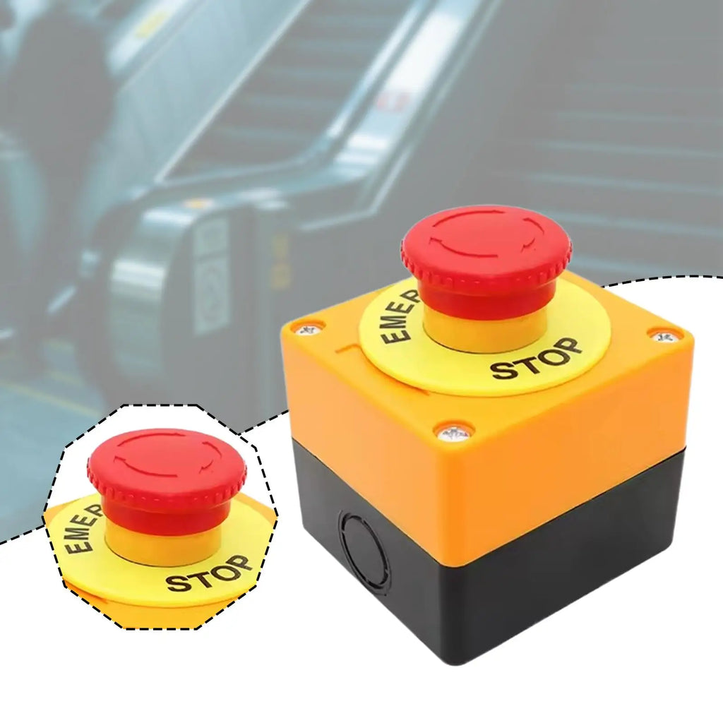 Emergency Stop Button Switch Compt Versatile cessory Sturdy Simple Installation Reple Parts Lightweight Single Hole Zpaxo