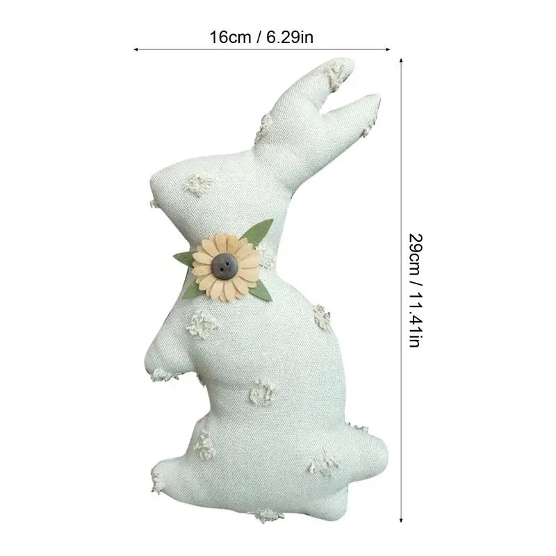 Rabbit Doll Toy Bunny Kids Pillow Easter Plush Cute Rabbit Doll With Flower Design Comfortable Plush Rabbit Toy For Kids Boys Zpaxo