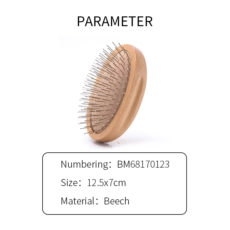 BOOMSLIFE Custom Name Head Massage Steel Hair Brush Mini Pocket Scalp Wood HairBrush with Steel Needle Airbag Wide Tooth Comb Zpaxo
