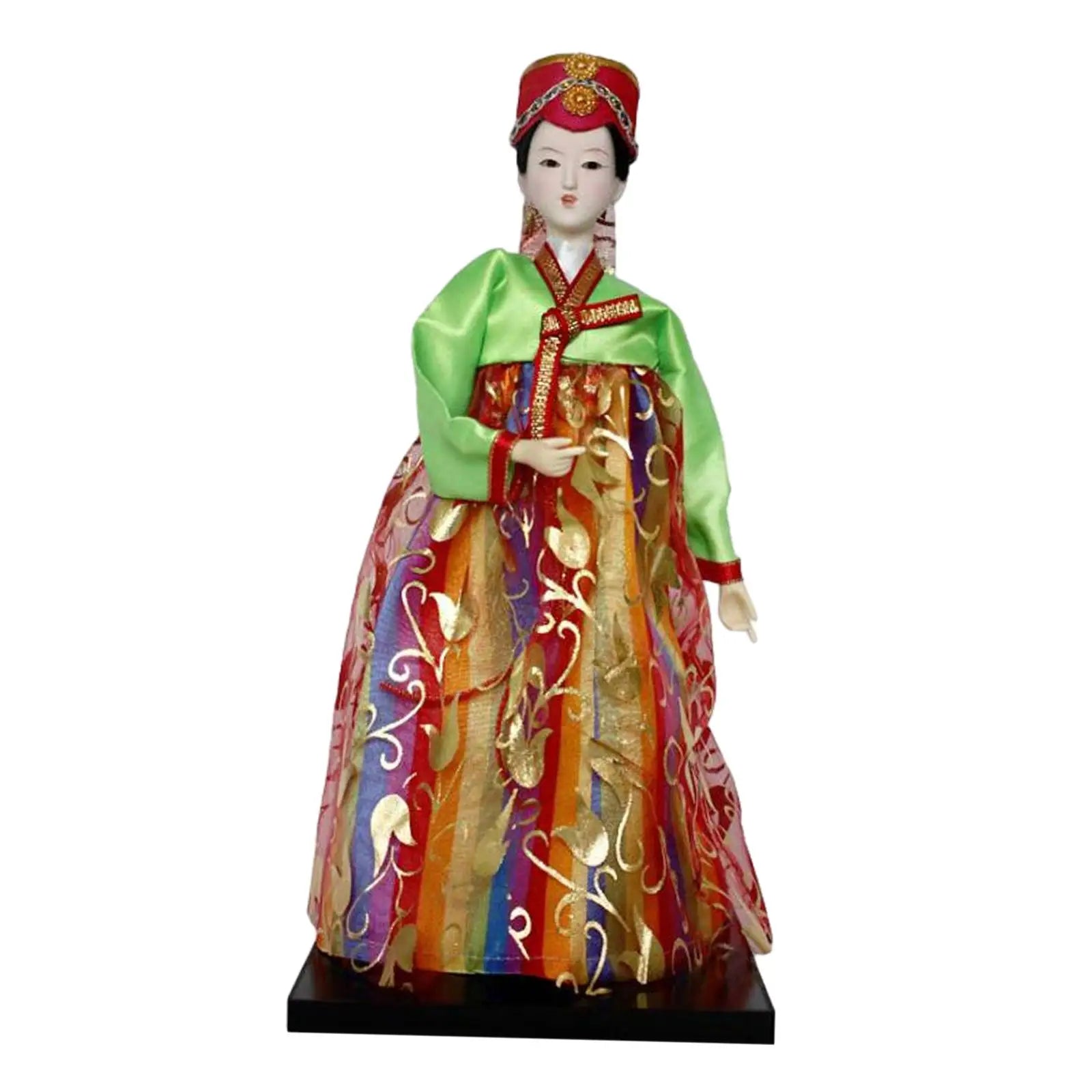 Korean Hanbok Doll Figurine – 12" Resin Collectible Statue Decorative Figurine Zpaxo Style J
