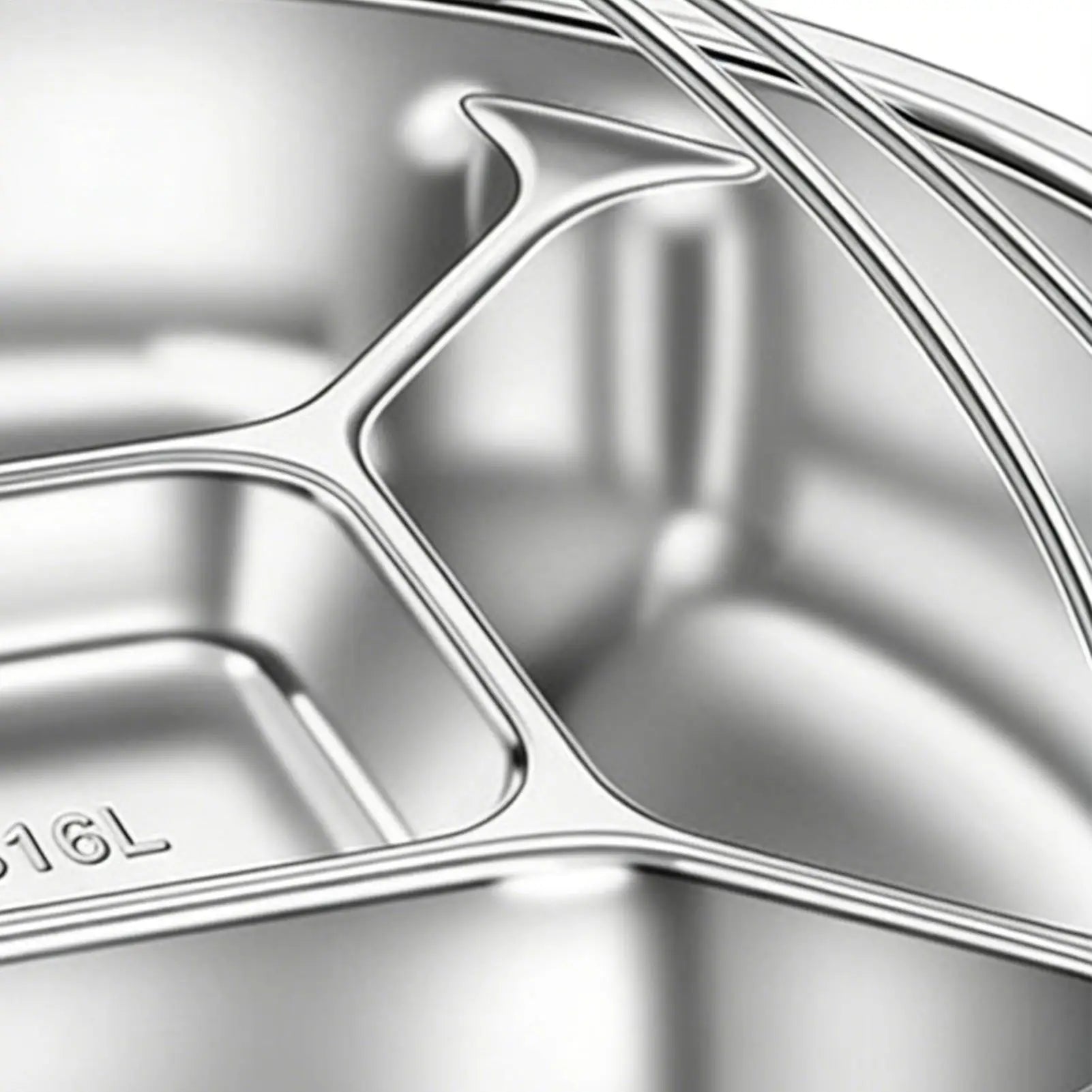 5-Grid Divided Stainless Steel Serving Tray | Snack & Fruit Plate Divided Serving Tray Zpaxo