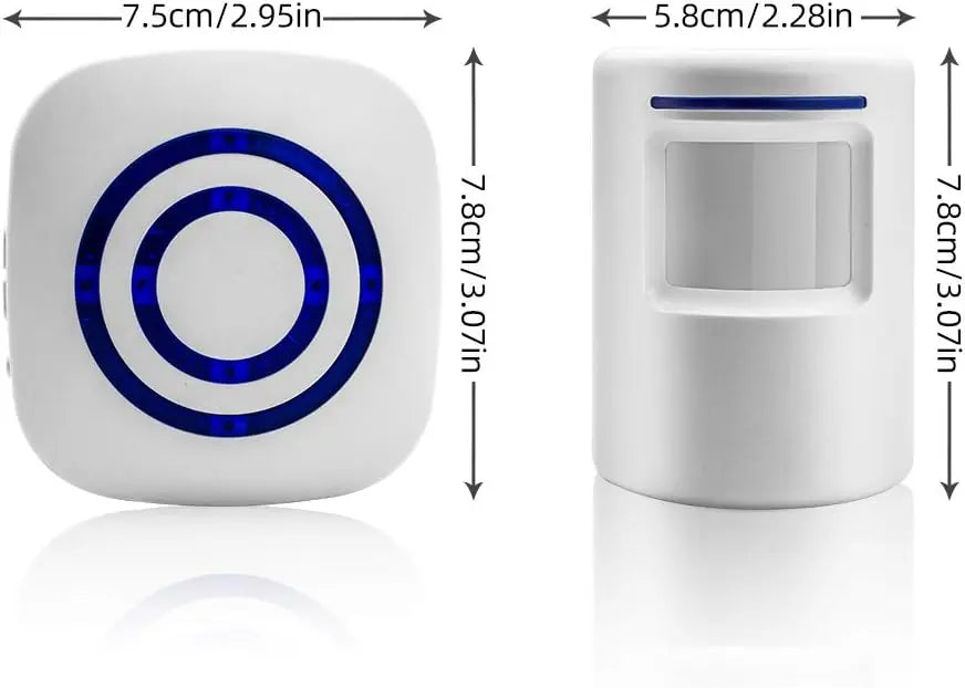 Wireless Passage Alarm System with Electronic Plug-in Receiver PIR Motion Sensor Detector for Home Security Doorbell Alarm Zpaxo