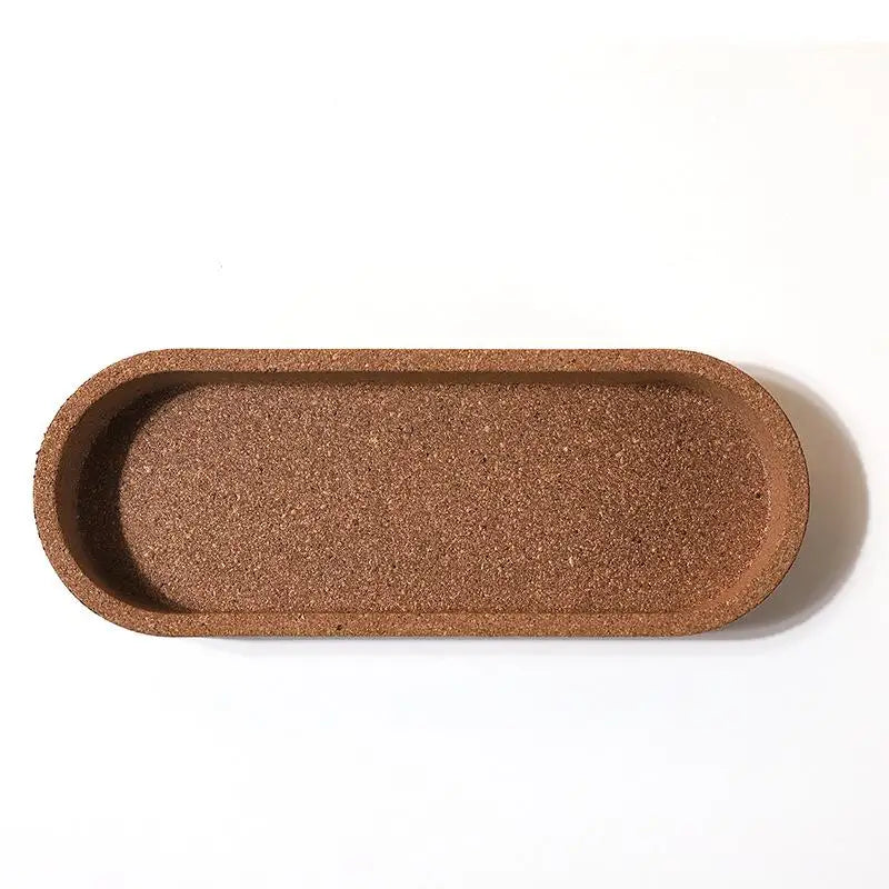 Oval Shape Cork Tray Dispenser Perfume Jewelry Holder Kitchen Tools