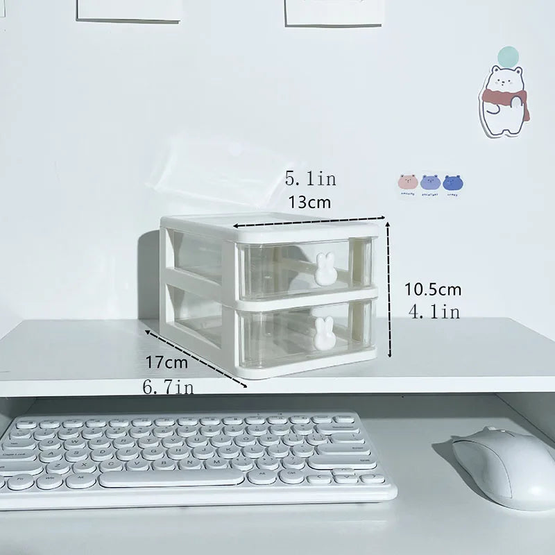 Clear Stacking Drawer Organizer Multi-tier PP Storage Box Office