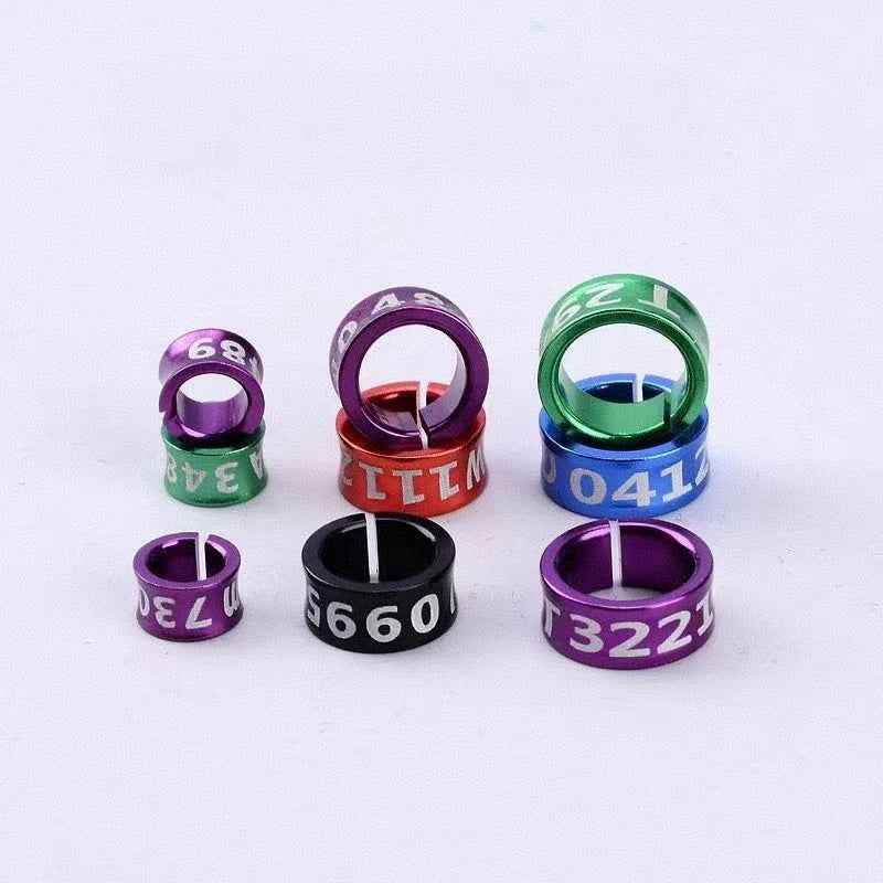 Split Budgerigar Rings Aluminum Bird Leg Bands Non-custom