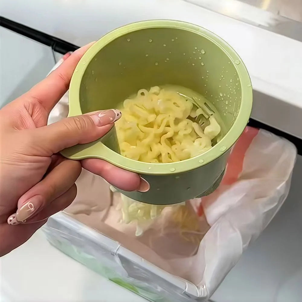 One-Touch Press Drain Basket, Removable Sink Strainer, Kitchen Bathroom Filter Holder for Food Residue Sponge Soap Storage Zpaxo