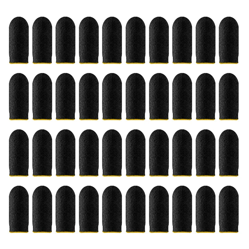 40pcs Mobile Game Fingertip Gloves For PUBG Gamer Sweatproof Anti-slip Touch Screen Finger Sleeve Breathable Gaming Finger Cover Zpaxo Yellow-40pcs