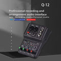 Q12 2 Channels Professional Portable Audio Interface Sound Card Zpaxo Default Title