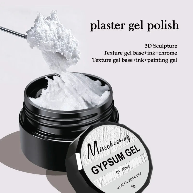 Solid Gypsum Nail Gel Polish 3D Sculpting Effect Creative Sand