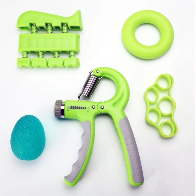 Gym Fitness Adjustable Count Hand Grip Set Finger Forearm Strength Muscle Recovery Gripper Exerciser Trainer Ball Decompression Zpaxo green 5pcs