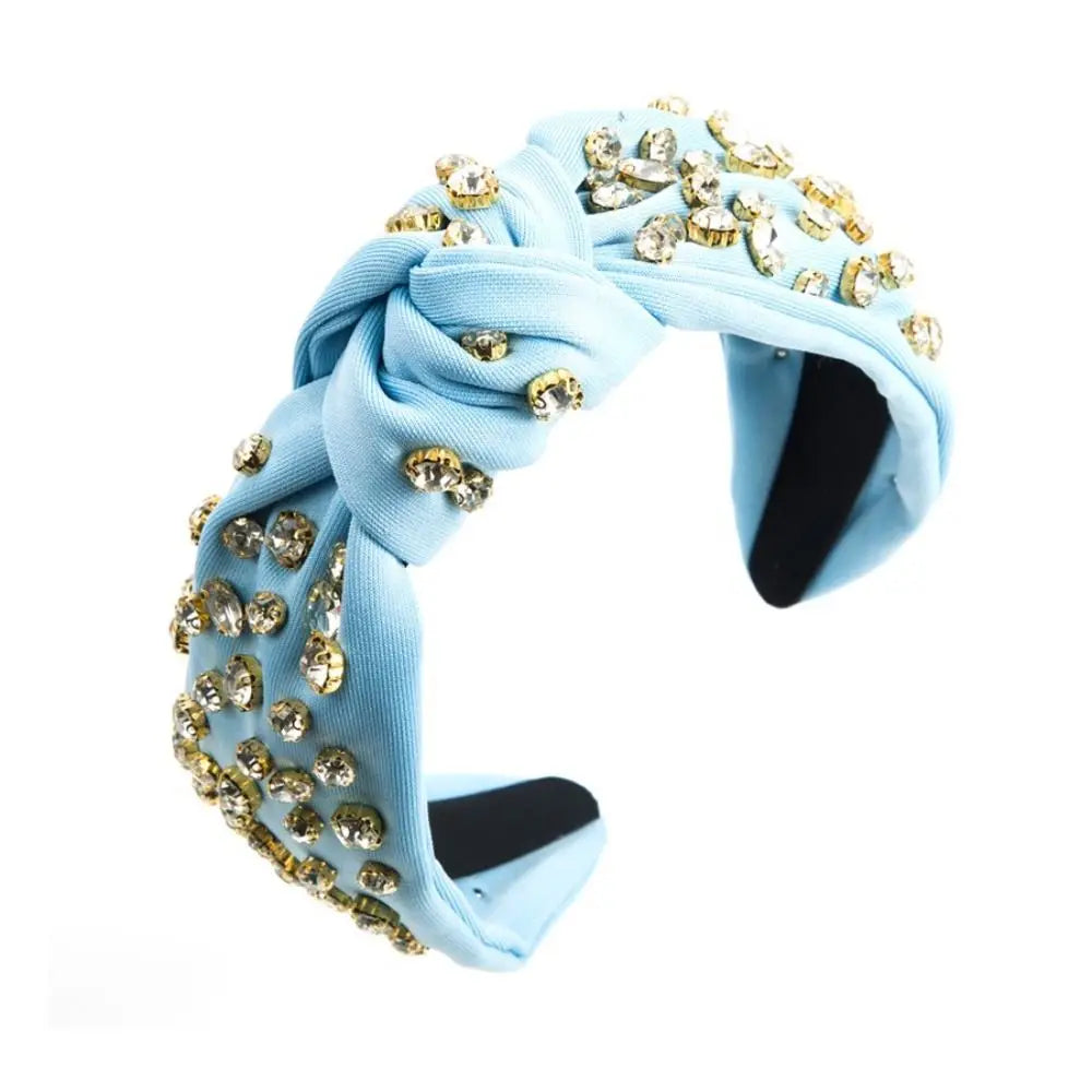 Full Diamond Diamond Headband Pure Color Luxury Style Fabric Headband Retro Style Elegant Design Rhinestone Headband Zpaxo