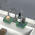 Silicone Kitchen Sink Organizer Dual Pocket Sponge Cloth Holder