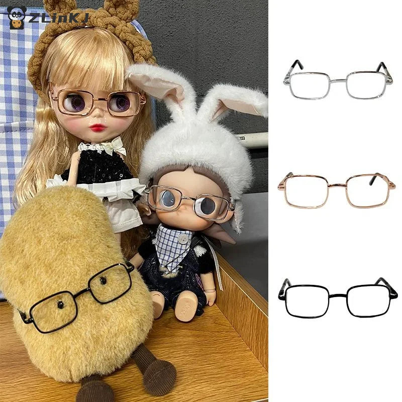 ▶1/6 Blythe Doll Metal Glasses Accessories Photography Props 8.5cm For 20cm Cotton Doll Action Figure Zpaxo