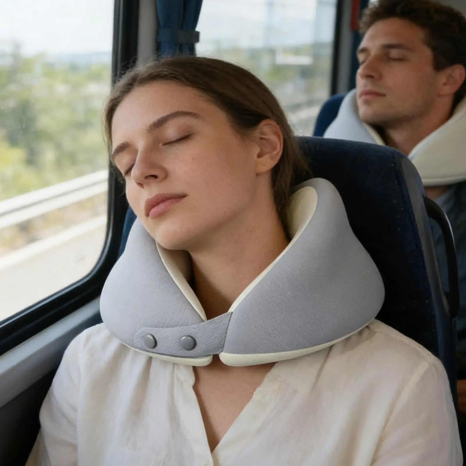 Travel Neck Pillow Ergonomic Portable Adjustable Plane Storage Case