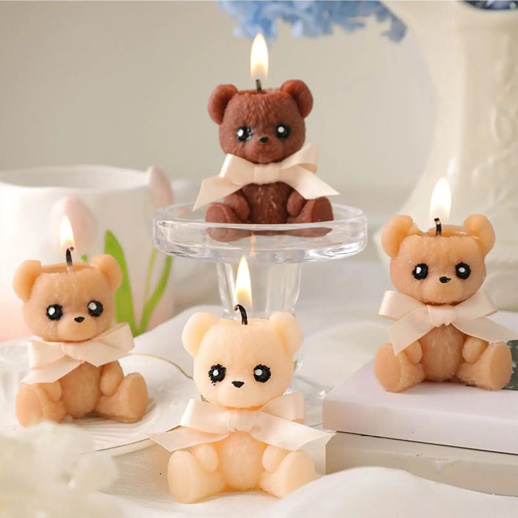Bear Shaped Candle Scented Aesthetic Cute Decorative Soy Wax Memorial