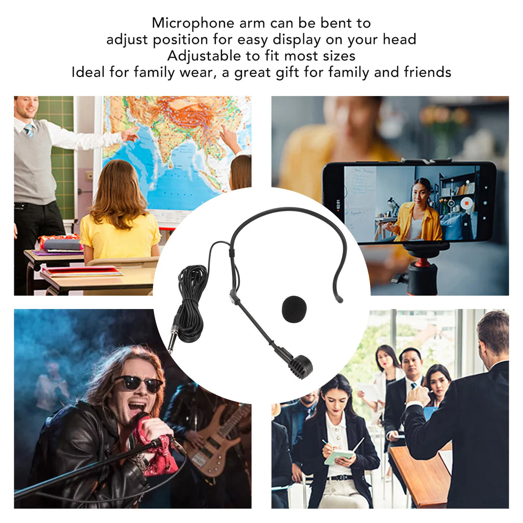 Headworn Microphone 16 4ft Length Wired Lightweight Jack Earhook