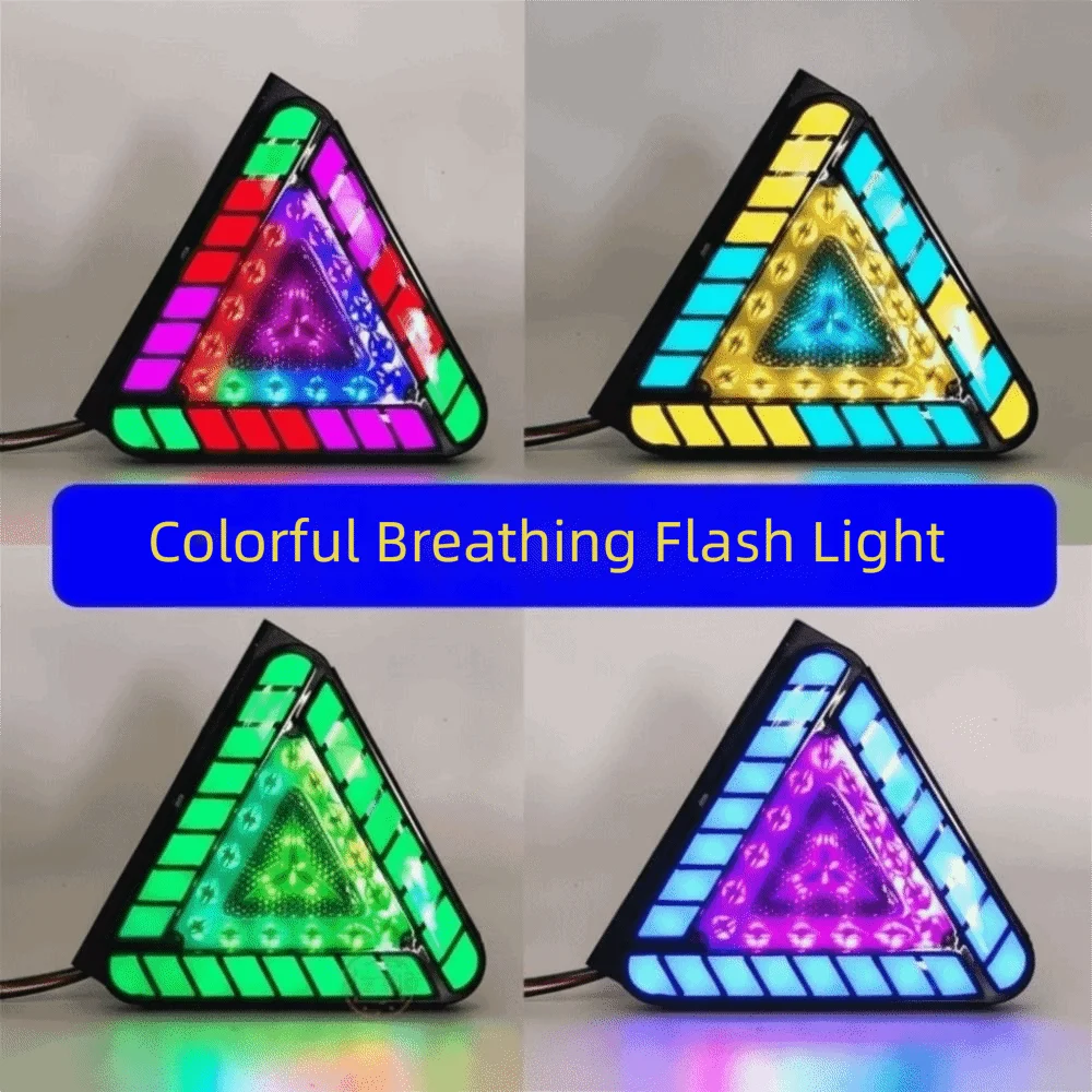 Strobe RGB Brake Lights High-brightness Tricolor Triangular LED Zpaxo