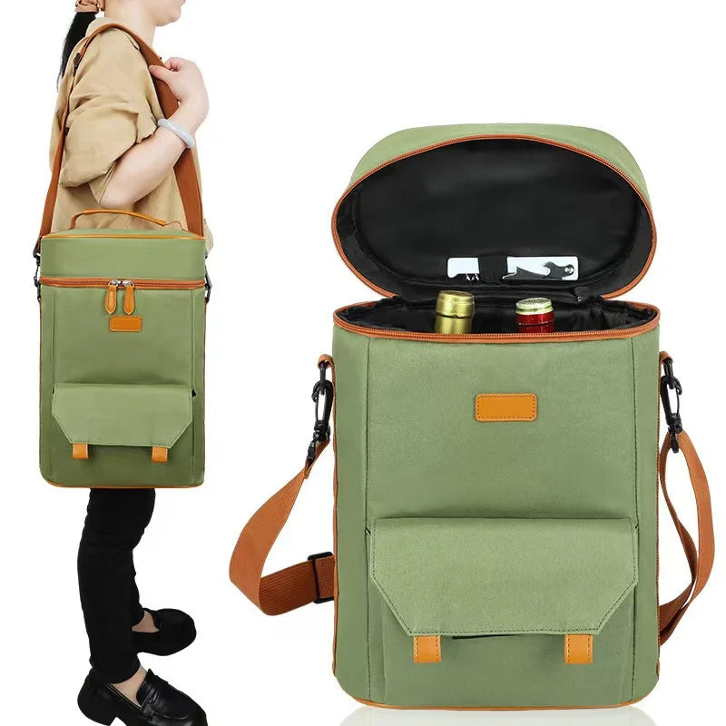 Insulated Wine Carrier Bag – Crossbody Cooler for Travel Insulated Wine Bag Zpaxo