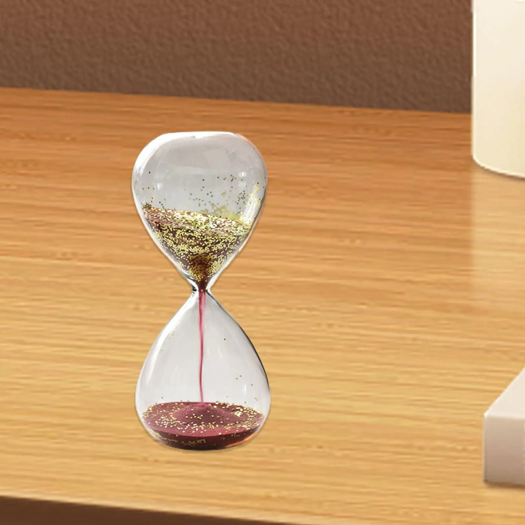 Glitter Glass Sand Timer Hourglass – Yoga, Decor & Gift Decorative Sand Timer Zpaxo Red