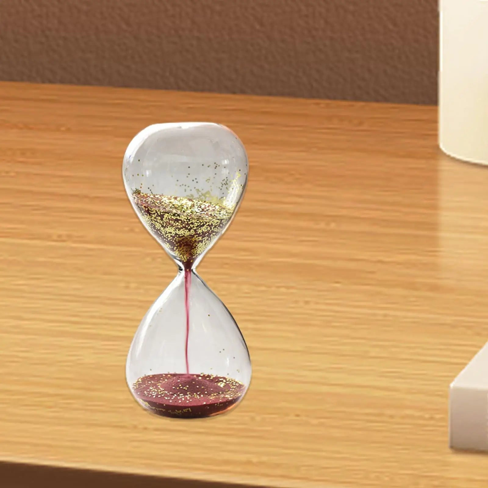 Glitter Glass Sand Timer Hourglass – Yoga, Decor & Gift Decorative Sand Timer Zpaxo Red