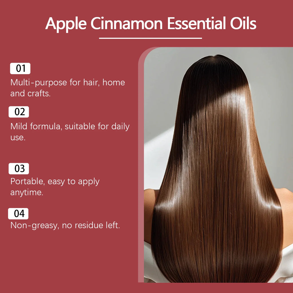 Apple Cinnamon Hair Care Oil Relieving Scalp Dryness Moisturizing Smoothing Improving Hair Shine Texture Refreshing Scalp Zpaxo