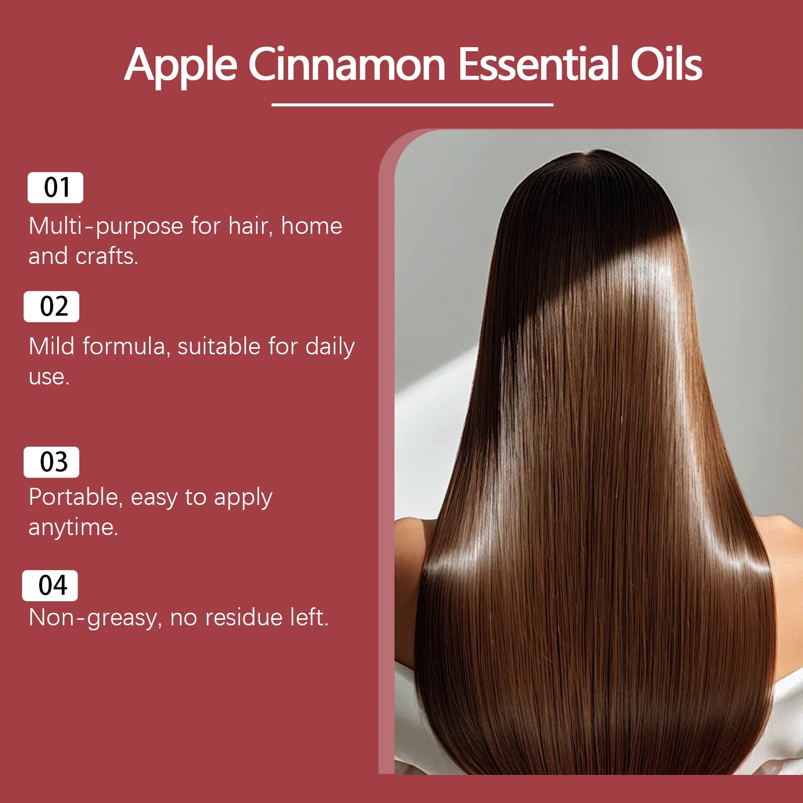 Apple Cinnamon Hair Care Oil Relieving Scalp Dryness Moisturizing Smoothing Improving Hair Shine Texture Refreshing Scalp Zpaxo