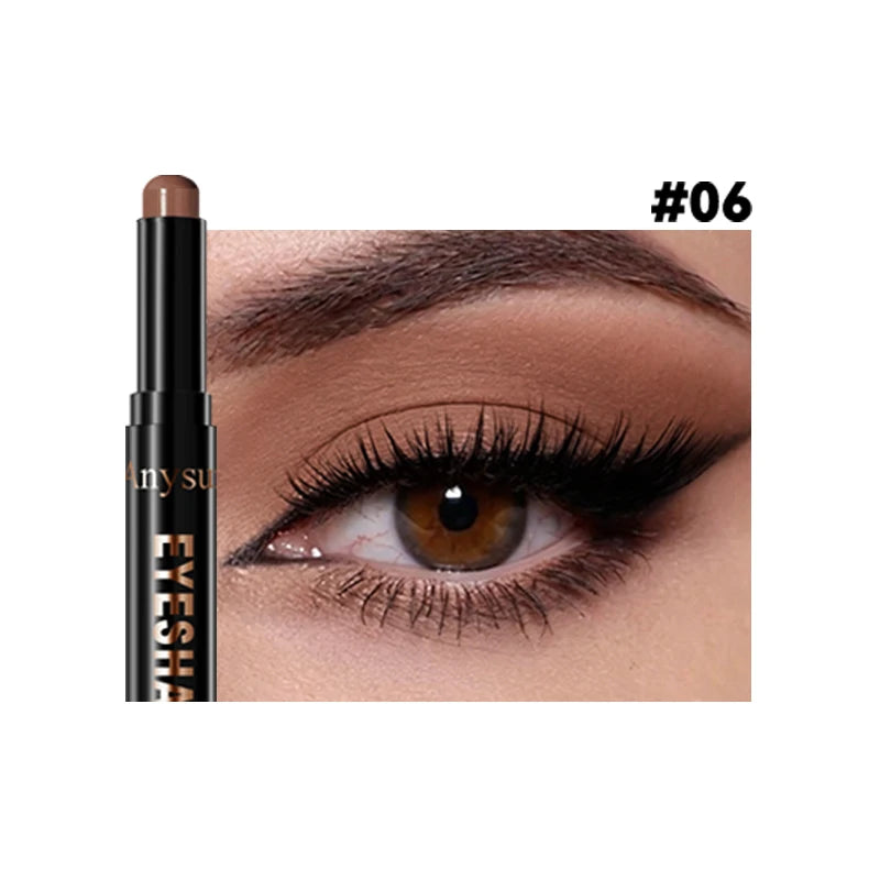 Pearl Metallic Eyeshadow Stick Sparkle Highlight One-Swipe Lazy Eye Shadow Highlighter Brightener Bold Multicolor 3D Eyes Makeup Zpaxo 06