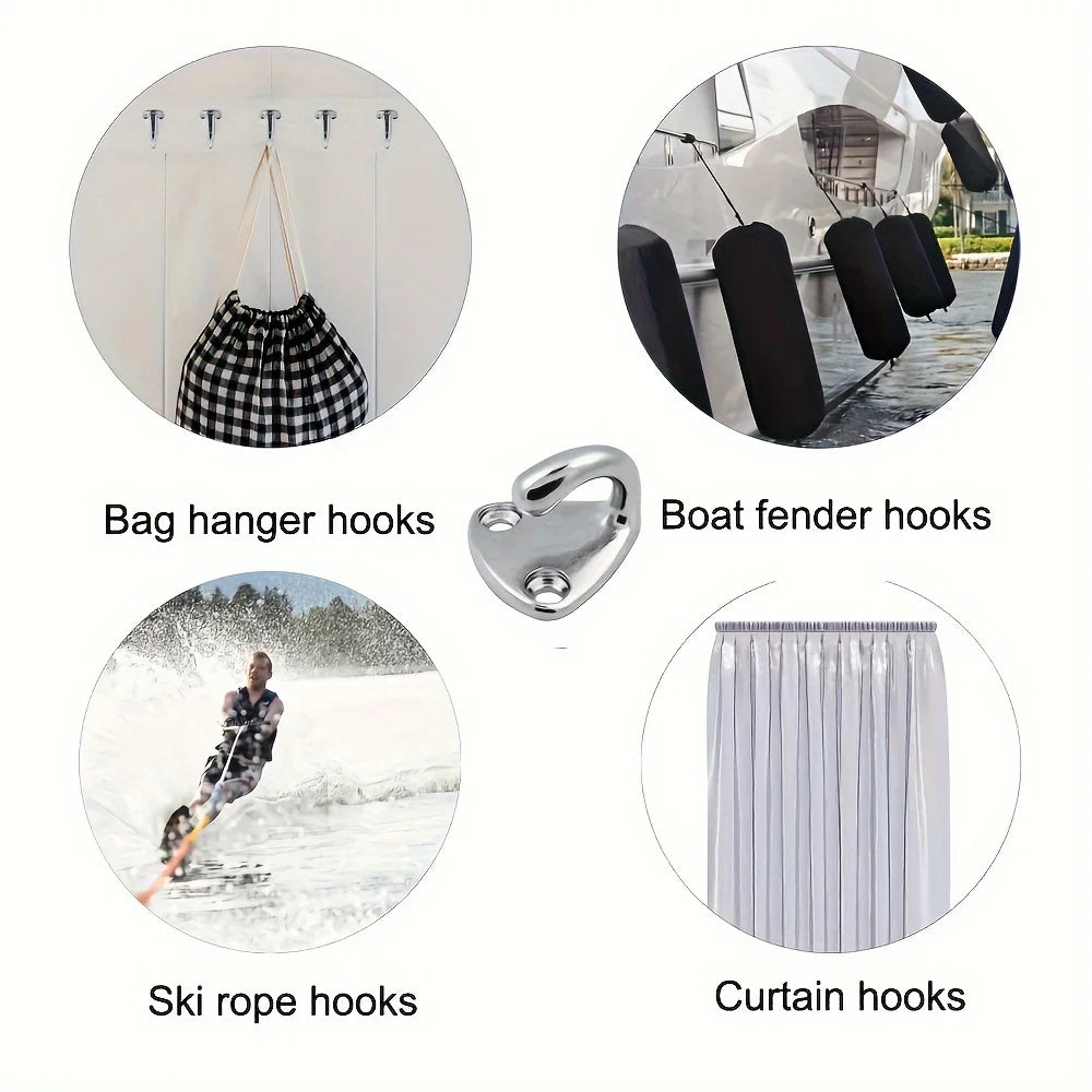 5-Pack Small Coat Hanger Hooks Set, Marine-Grade Yacht or Motor Homes, 316 Stainless Steel Boat Fender Hooks Zpaxo