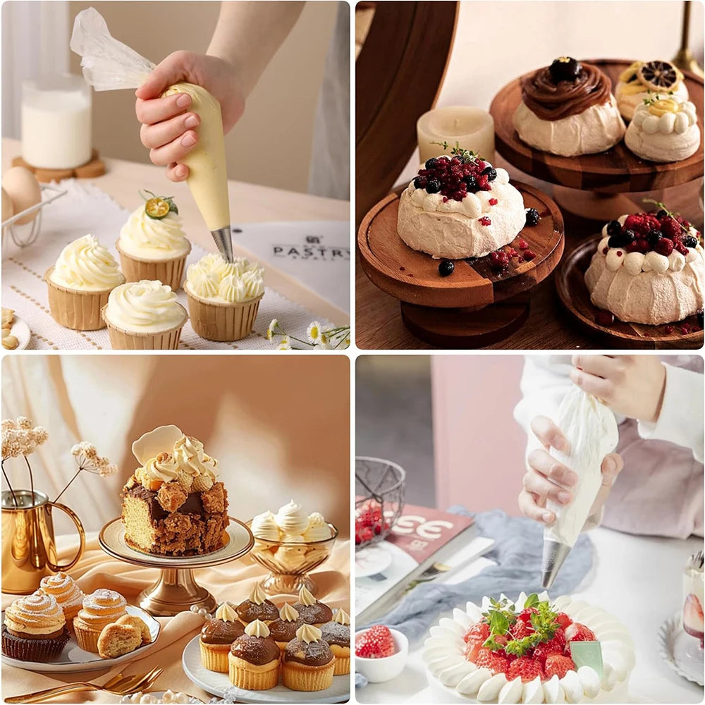 100Pcs Disposable Pastry Bags Icing Piping Bags Cake Cream Decorating Bags for Cookies Cakes Cupcakes Baking Zpaxo