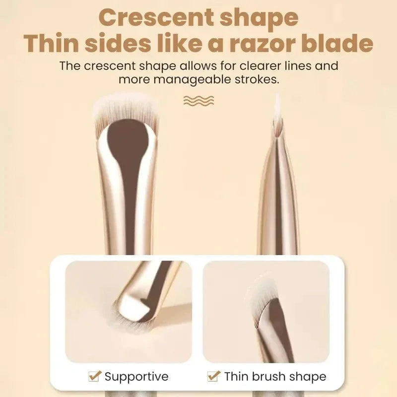 2-Pack Curved Eyeliner & Eyeshadow Brushes – Precision Smudge Eye Makeup Brushes Zpaxo