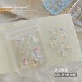 Mixed Summer Aurora Shell Nail Rhinestone Ocean Theme Starfish Coconut Tree Resin Nail Charm Decoration DIY Manicure Accessories Zpaxo E-50pcs mix per pack