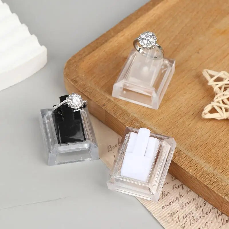 5-Pack Clear Acrylic Ring Display Stands – Jewelry Tray Holder
