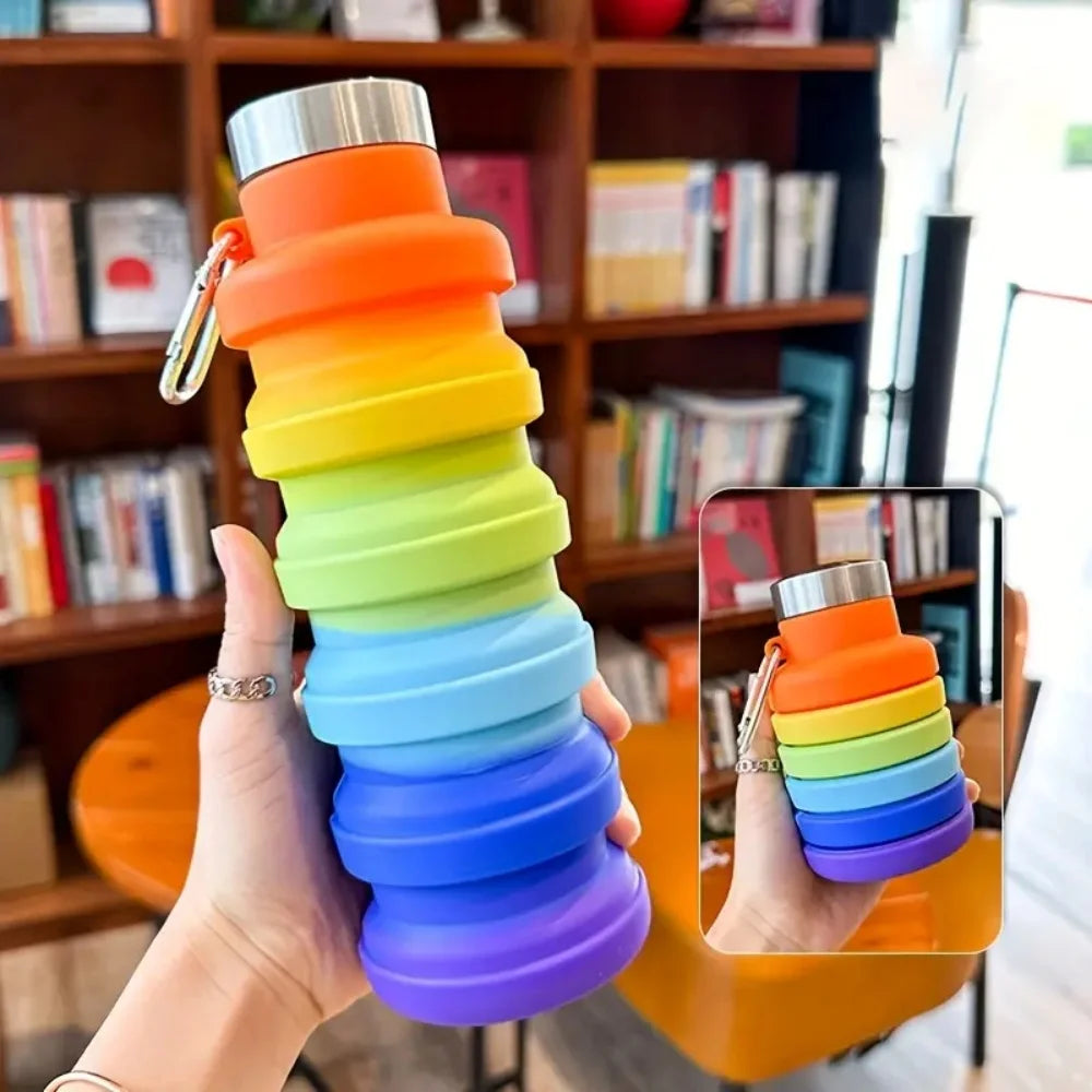 Collapsible Water Bottles Portable Leak-proof Travel Bottle Carabiner Zpaxo
