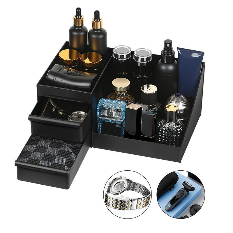 Men's Cologne Stand Dresser Perfume Holder Bathroom Organizer Drawers Zpaxo