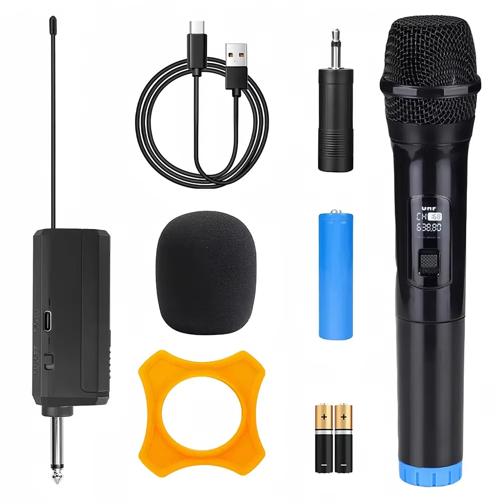 Wireless Microphone Handheld Micphone 2 Channels UHF Fixed Frequency Zpaxo 1 to 1