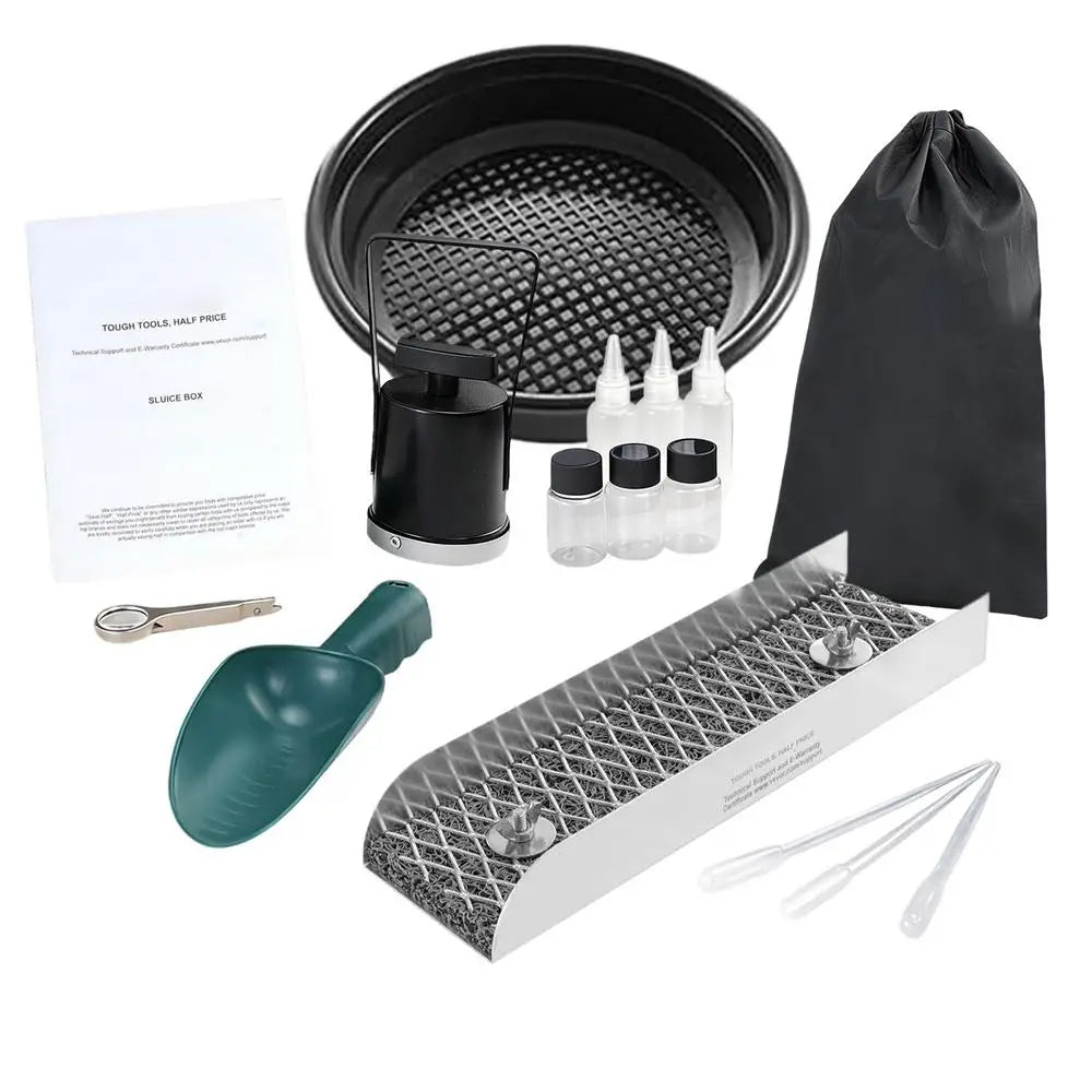 Gold Panning Kit with Sluice Box Small Portable Toys Gold Panning Kit with Miner Moss for Outdoor Lake River Stream Mountain Zpaxo China Mainland A