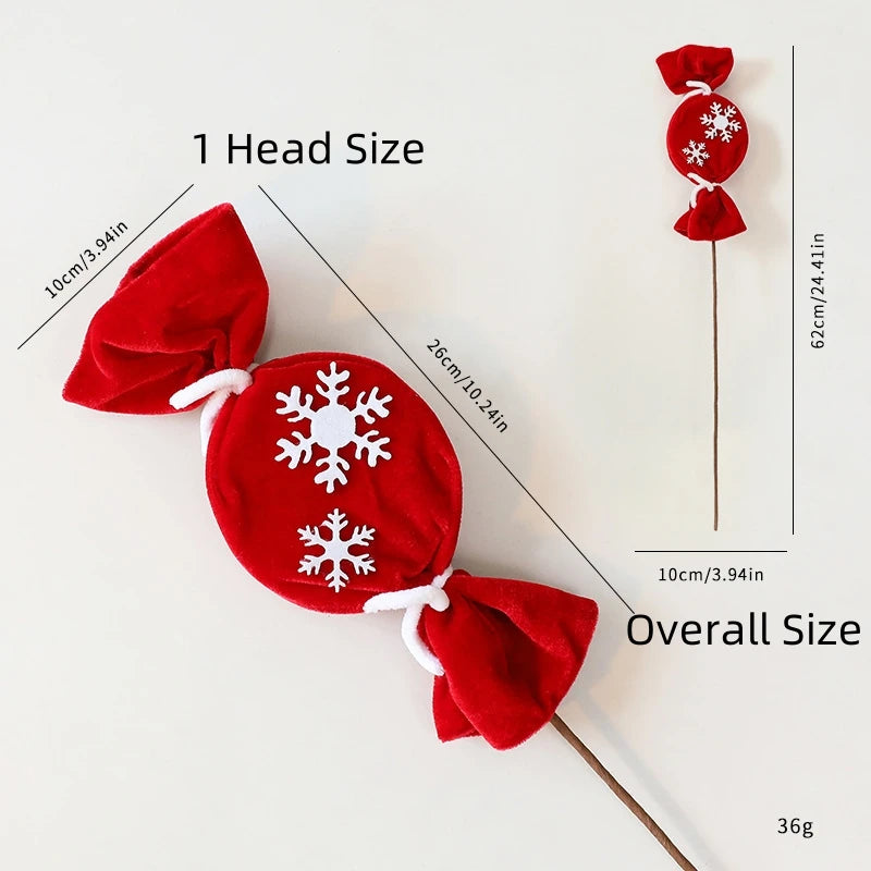Fuzzy Red & White Candy Lollipop Christmas Tree Ornament