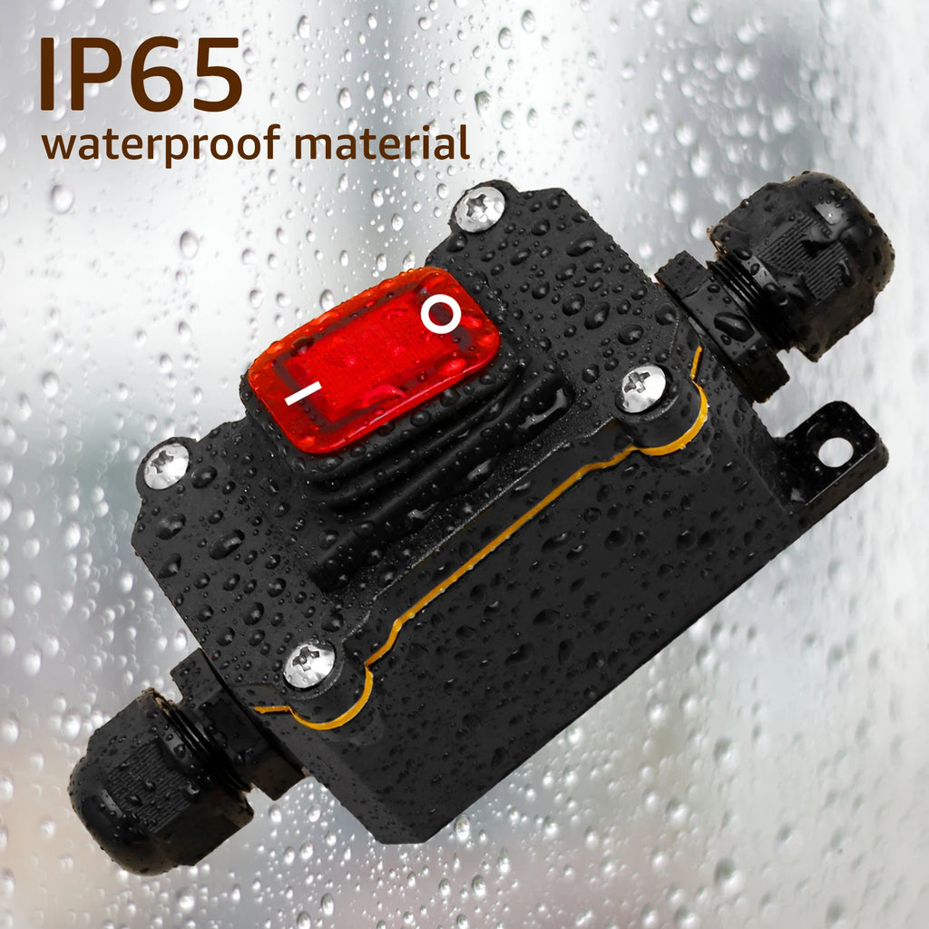 30A 220V Heavy Duty Inline Cord Switch IP65 Waterproof Power Cord Toggle Switch Button Rain Proof Outside Duty Device Switch Zpaxo